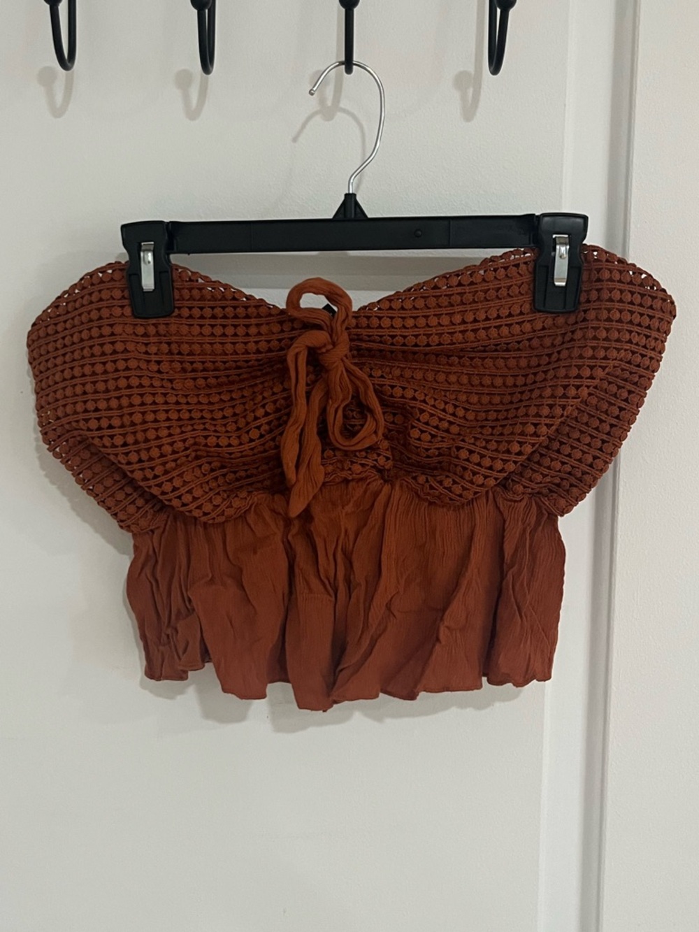 Rue21 Rust Brown Crochet Strapless Camisole